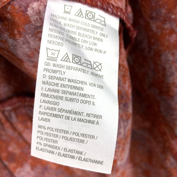 Logo By Lori Goldstein Blouse Women's Sz S Button Front Long Sleeve Red Purple - Picture 6 of 6